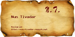 Nun Tivadar névjegykártya